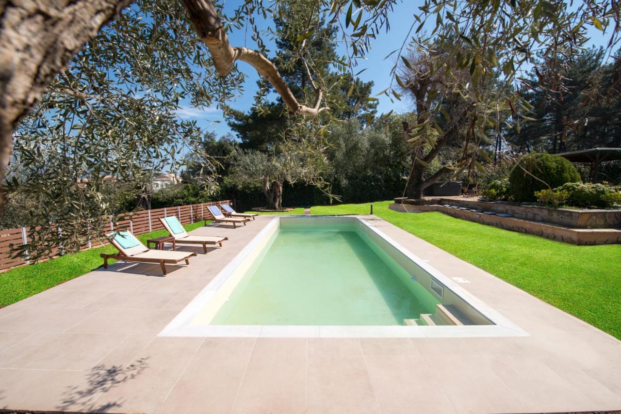Spyrelia Villa With Private Pool & Outdoor Hot Tub Dassia  Exterior photo